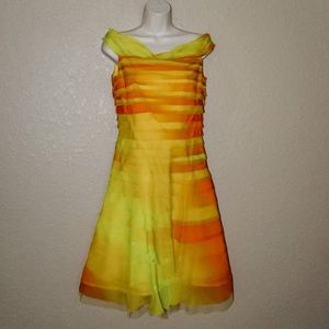 Ralph Lauren Purple Label Strapless Yellow Orange Dress